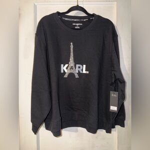 Karl Lagerfeld Paris Crystal-Embellished Eiffel Tower Sweater - NWT - Size 1X